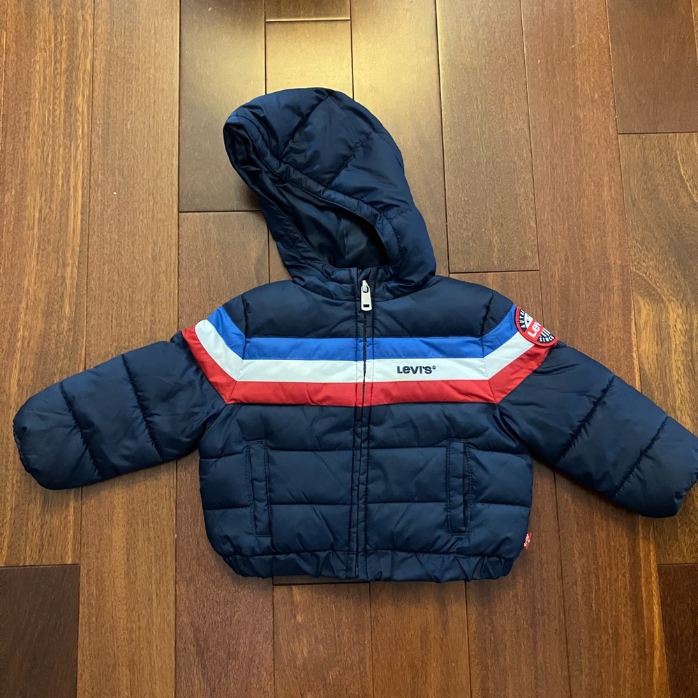 Levi's Kids Puffer Jacket - Navy, Red, and Blue